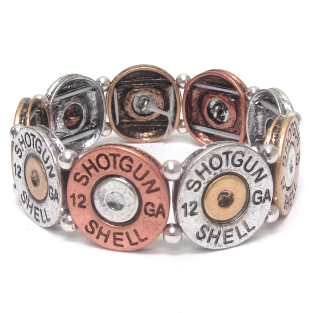 Quality Stretch Metal Shotgun Shell  Bullet Bracelet